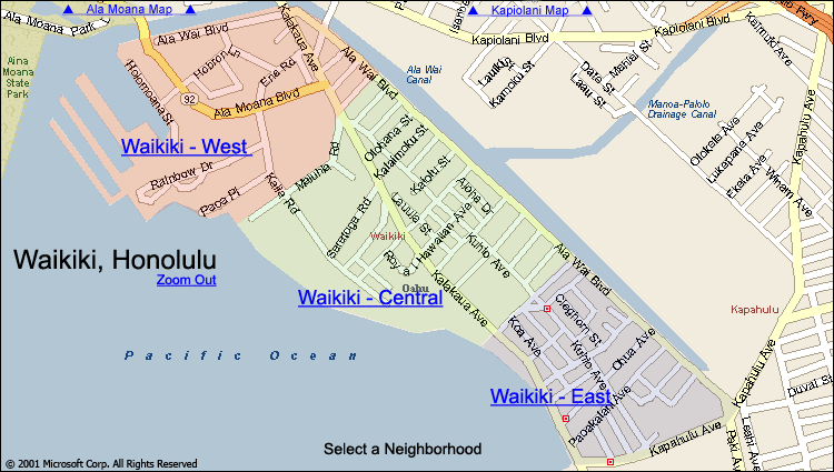 Waikiki Condo Map Honolulu Oahu Hawaii